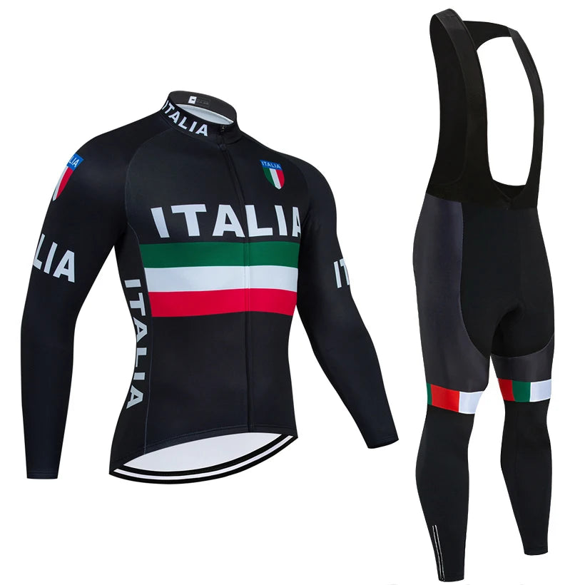 Winter 2027 ITALIA Cycling Jacket UAE Bike Jersey Pants Men Women Thermal Fleece Ropa Ciclismo Bicycle Maillot Pants Clothing