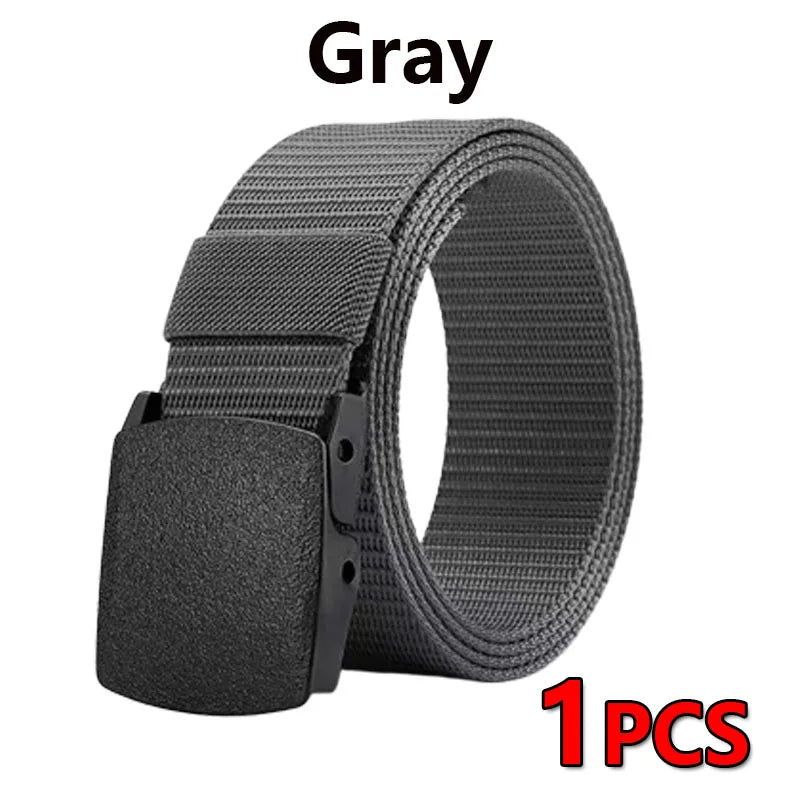 Tactical Belt for Man Golf Outdoor Casual Canvas Belt Black Training Trouser Belt Wide Automatic Buckle Nylon Belt Hunting Sport