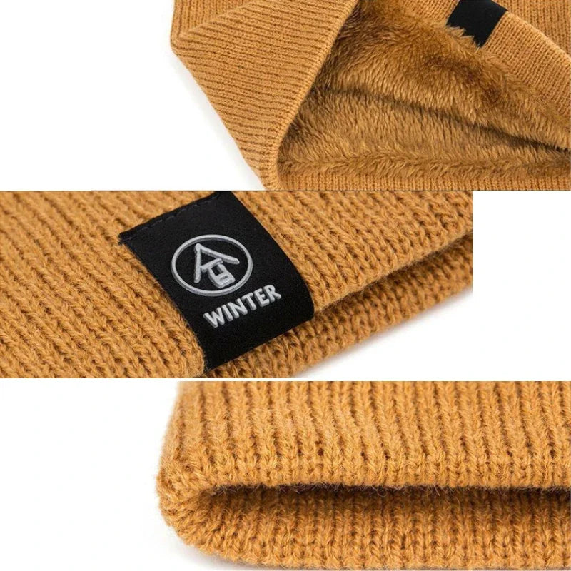 Warm Knitted Scarf Thickened Plush Windproof Winter Neck Gaiter Cold-proof Outdoor Sport Skiing Running Men Women Tube Scarf