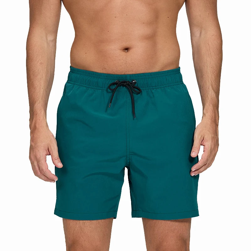 Datifer Summer 2026 Mens Shorts Solid Color Gym Mesh Liner With Zipper Pockets Beach Quick Dry Bermudas Masculina Swimsuits