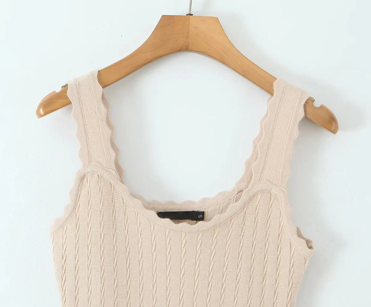 YENKYE 2025 Women O Neck Sleeveless A-line Slim Knit Dresses Casual Autumn Tank Mini Dress