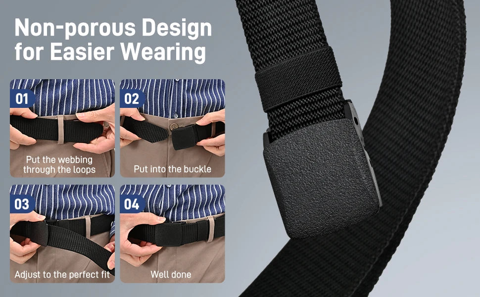 Tactical Belt for Man Golf Outdoor Casual Canvas Belt Black Training Trouser Belt Wide Automatic Buckle Nylon Belt Hunting Sport