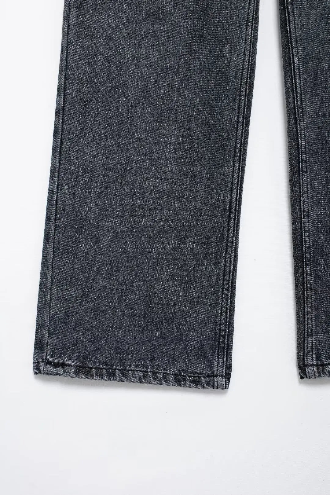 Jeans For Women 2024 Denim Solid Loose Zipper Fly Female Hole Trouser Pockets Wild Basic Commute Woman Wide Leg Long Pant