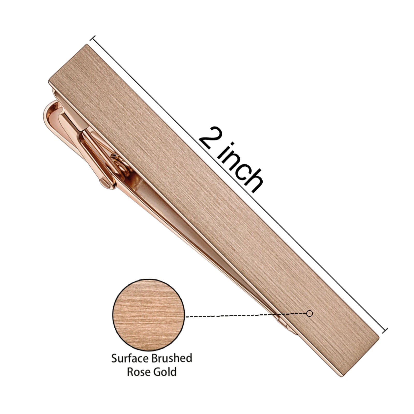 HAWSON Goldren Tie Clip For Men 2/2.2/2.5 inch Classic Copper Tie Bar Business Collar Pin Skiny Necktie Tie Pin Clip for Working