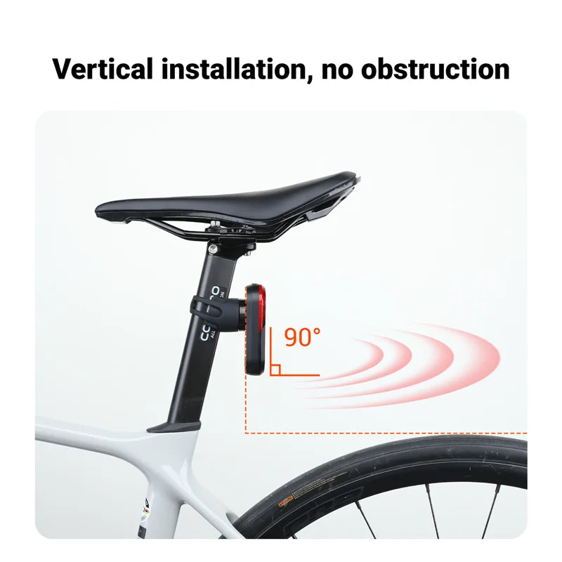 COOSPO TR70 Radar Tail Light Smart Bike Taillight Brake Warning IP67 Waterproof Cycling Rear Light 7 Light Modes Tail Lamp