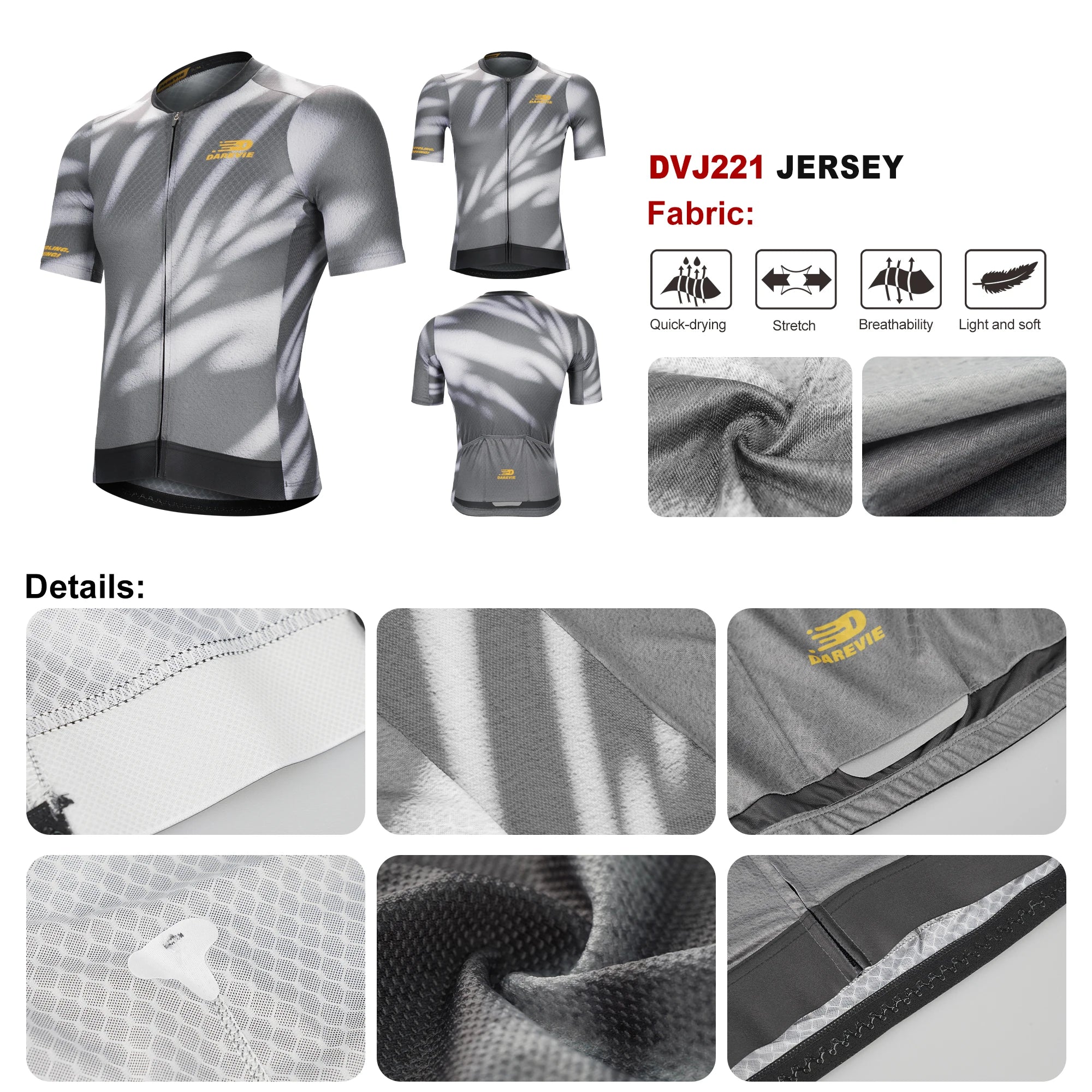 DAREVIE Cycling Jersey Shadow Breathable Small Size Man Cycling Training Level Maillot MTB Road Quick Dry Men&