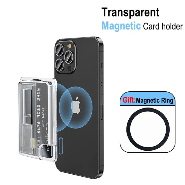 Magnetic Wallet,Compatible with MagSafe Wallet,3-Card Holder,Phone Card Holder For Secure-Grip Finger Loop