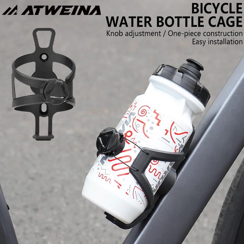 Universal Adjustable Bike Bottle Cage 68-90mm ATWEINA Water Bottle Holder with Integrated AirTag Case