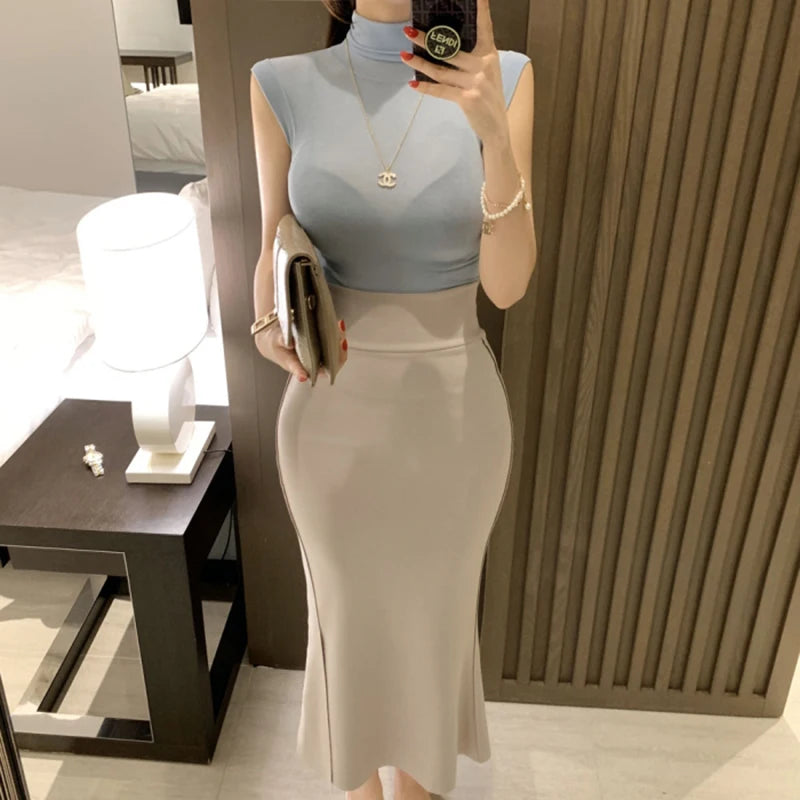 Solid Basic Long Sleeve Womens Tshirt Casual Black White Fashion Top T Shirt Ladies Fashion Korean See Through Tee Shirt