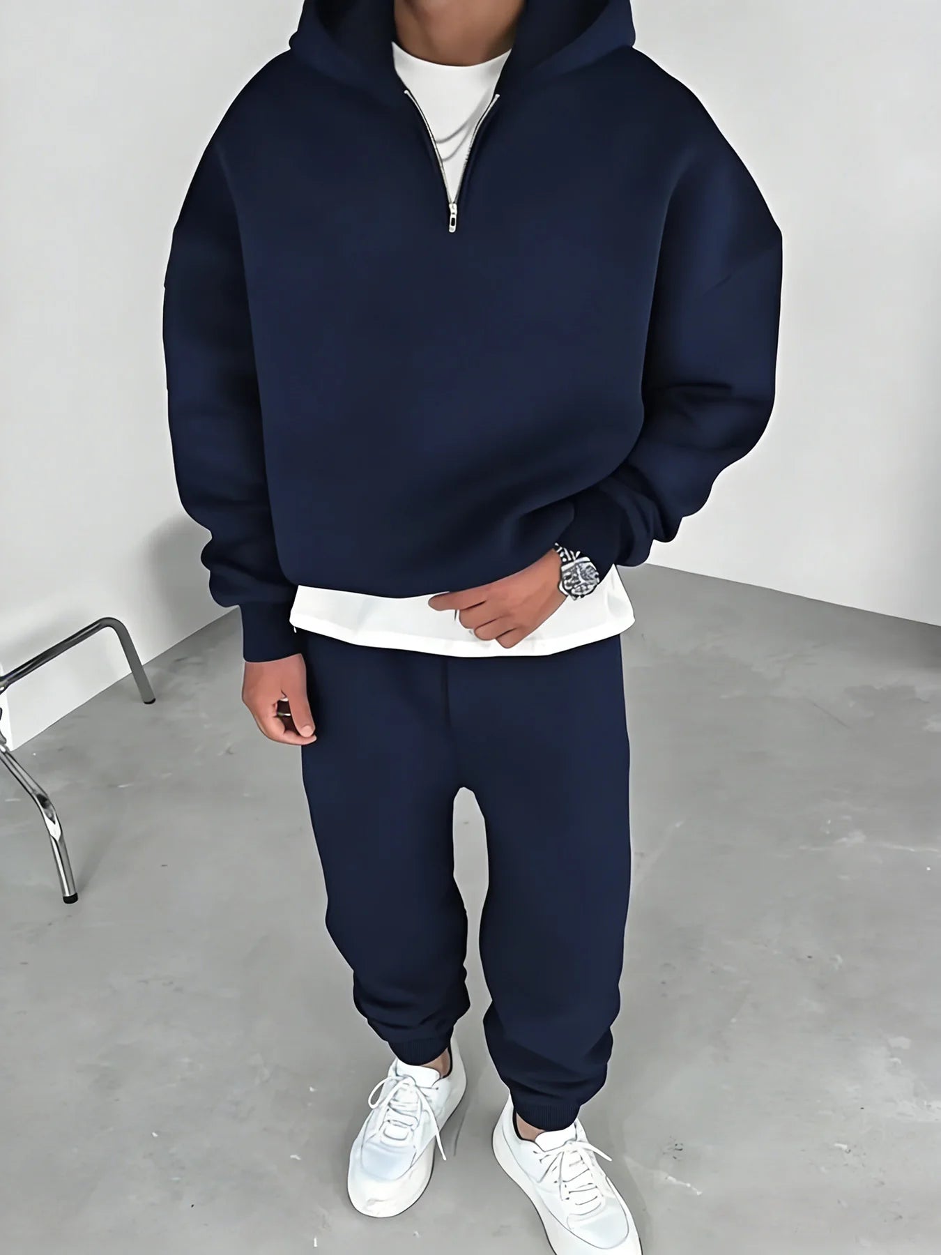 Unisex 2 Piece Set Fitness Running Casual Sport Set Comfortable Casual Sport Solid Color Suit Hooded Pullover Sweatshirt Trouser