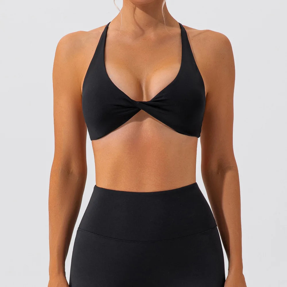 Sexy Gym Top Women Crease Sports Bra Running Back Cross Yoga Bra Breathable Sports Underwear Women Fitness Workout Top Women