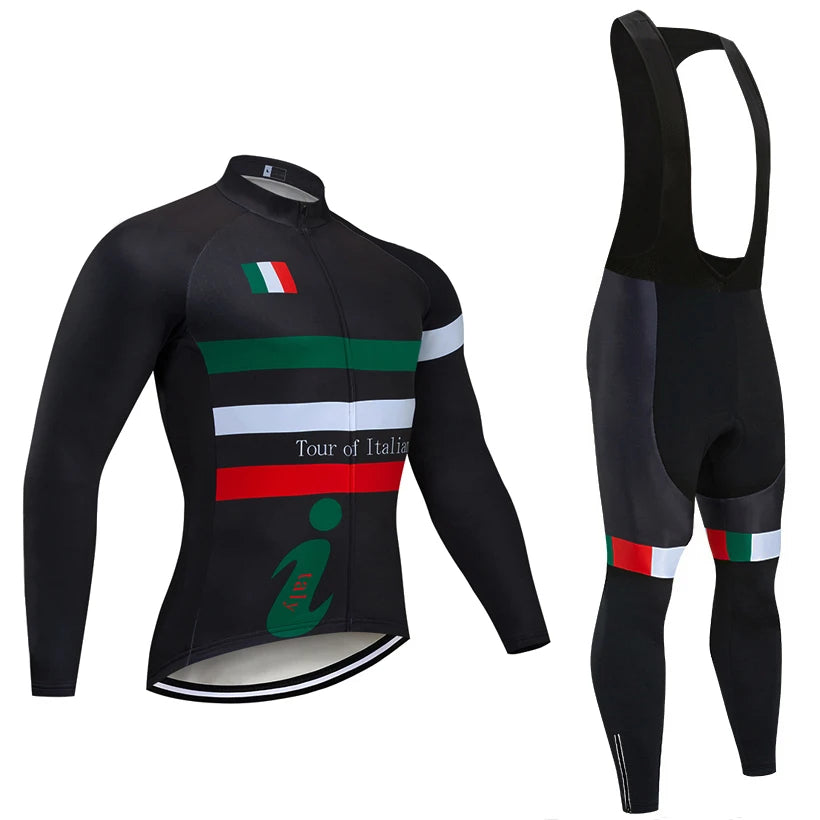 Winter 2027 ITALIA Cycling Jacket UAE Bike Jersey Pants Men Women Thermal Fleece Ropa Ciclismo Bicycle Maillot Pants Clothing