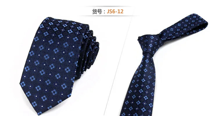 Fashion Ties for Men Accessories 6cm Fashion Business Wedding Classic Silk Tie Blue Black Red Men&
