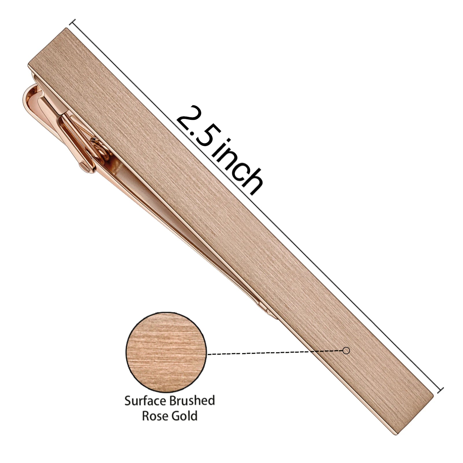 HAWSON Goldren Tie Clip For Men 2/2.2/2.5 inch Classic Copper Tie Bar Business Collar Pin Skiny Necktie Tie Pin Clip for Working