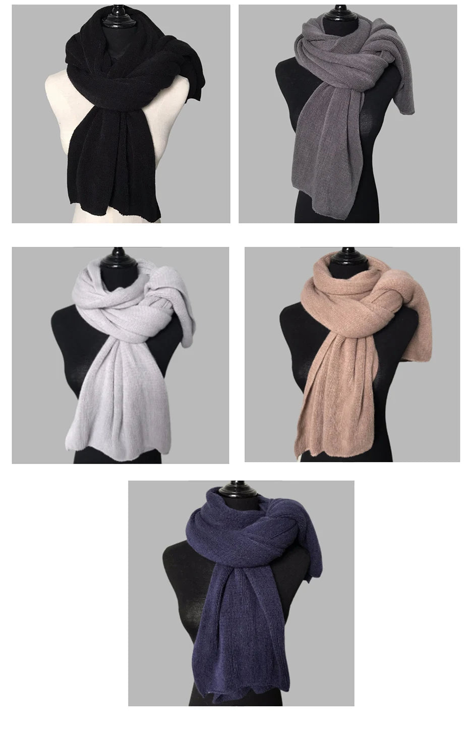 Maikun Thick Knitted Scarf For Men Fashion Winter Increase Simple Solid Color Scarf Men&