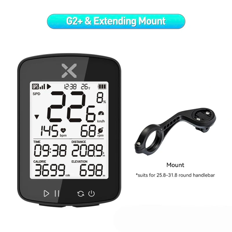 XOSS G2+ GPS Cycling Computer G Plus Bicycle Odometer G+ Gen.2 Wireless Speedometer Bluetooth Tracker Waterproof Road Bike MTB