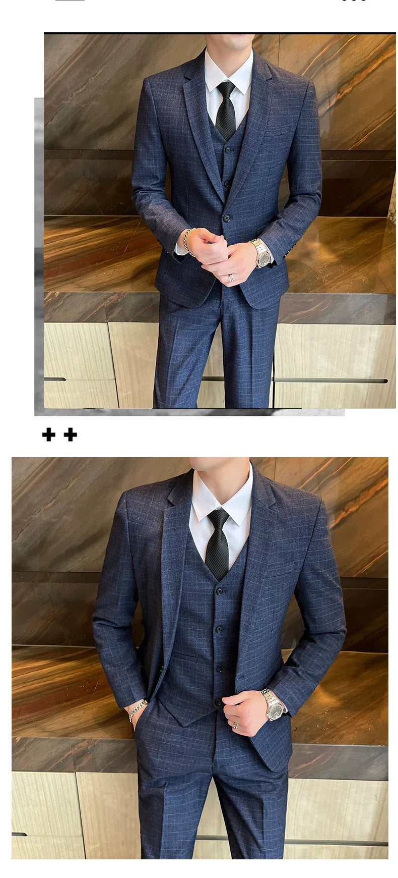 Suits (blazer+ Vest + Pants) Men Fashion Business Casual Hosts Slim-fit Gentleman Wedding Work Mens Suits 3 Piece M-5XL