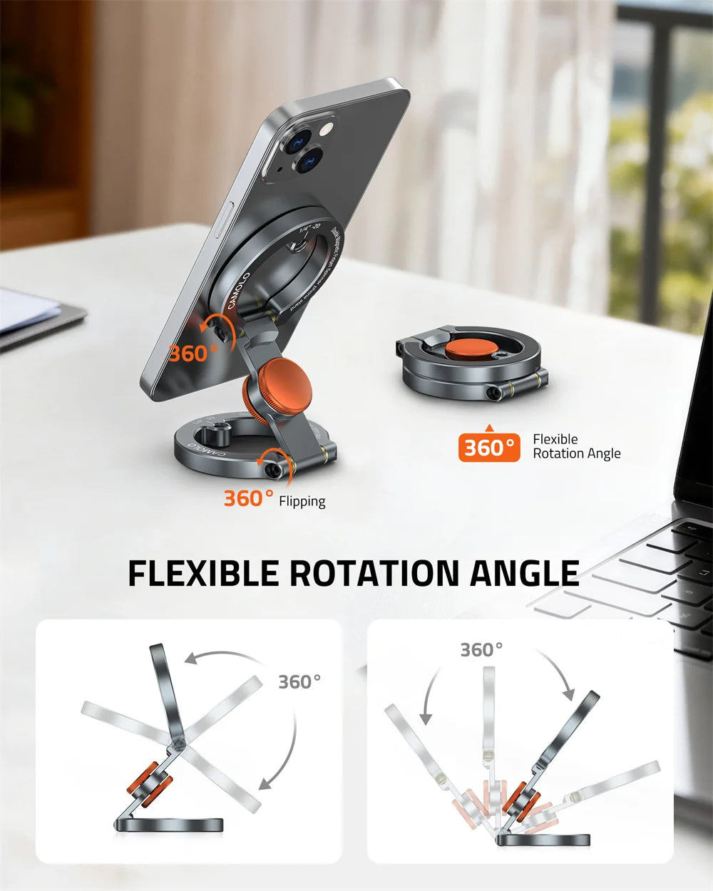 NEW Dual Magnetic Phone Holder with Flexible Spinner Desk & Gym Mount for iPhone 17 16 15 14 Android Magsafe Stress Relief Toy