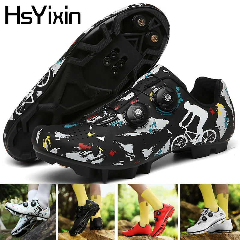 HsYixin MTB Self-locking Cycling Shoes Men Women&