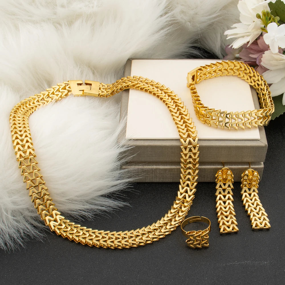 Necklace & Earring Set for Women, Bracelet Jewelry Sets, Bridal Wedding Gift Jewellery Woman Accessories