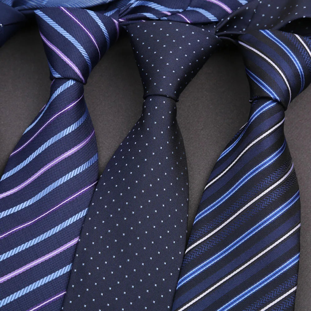 7.5/8CM Man Thin Tie Striped Necktie Men Business Formal Wedding Tie Navy Blue Black Neck Ties Fashion Shirt Necktie Accessories