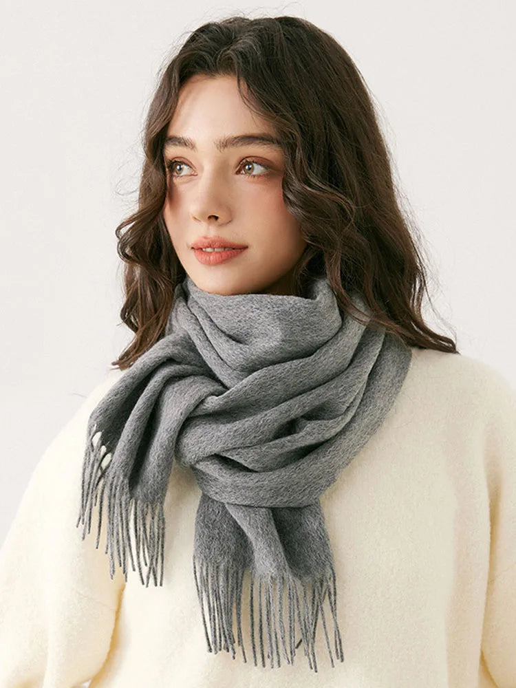 High Quality Solid Color 100% Wool Scarf Men&