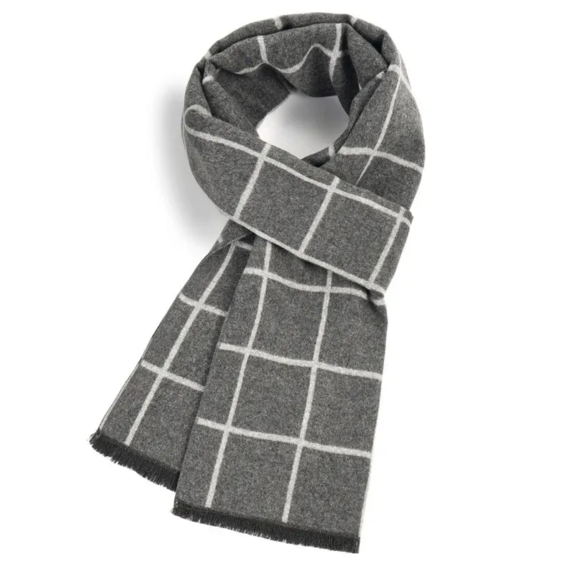 Classic Brand Scarfs for Men Thick Imitation Cashmere Shawl Scarves Winter Warm Business Muffler Scarves Long Wrap
