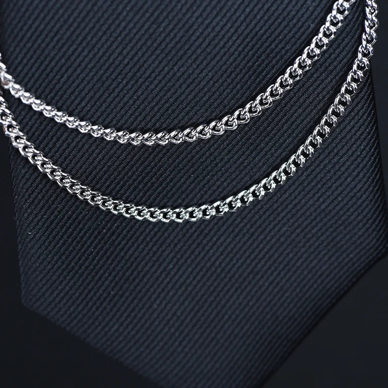 ICEYY Copper Tie Clip Tie Chain Hanger Tie Pins Men&