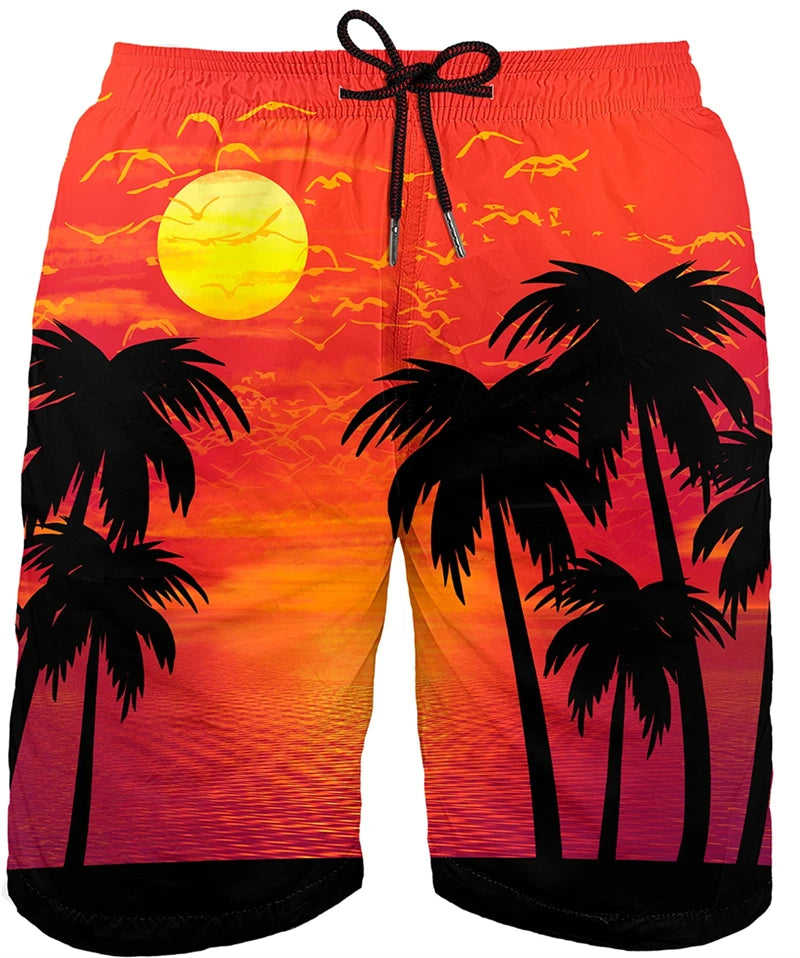 Summer Painting Art 3D Printing Mens Swimwear Swim Shorts Trunks Beach Board Shorts Swimming Pants Swimsuits Running Sports Mens