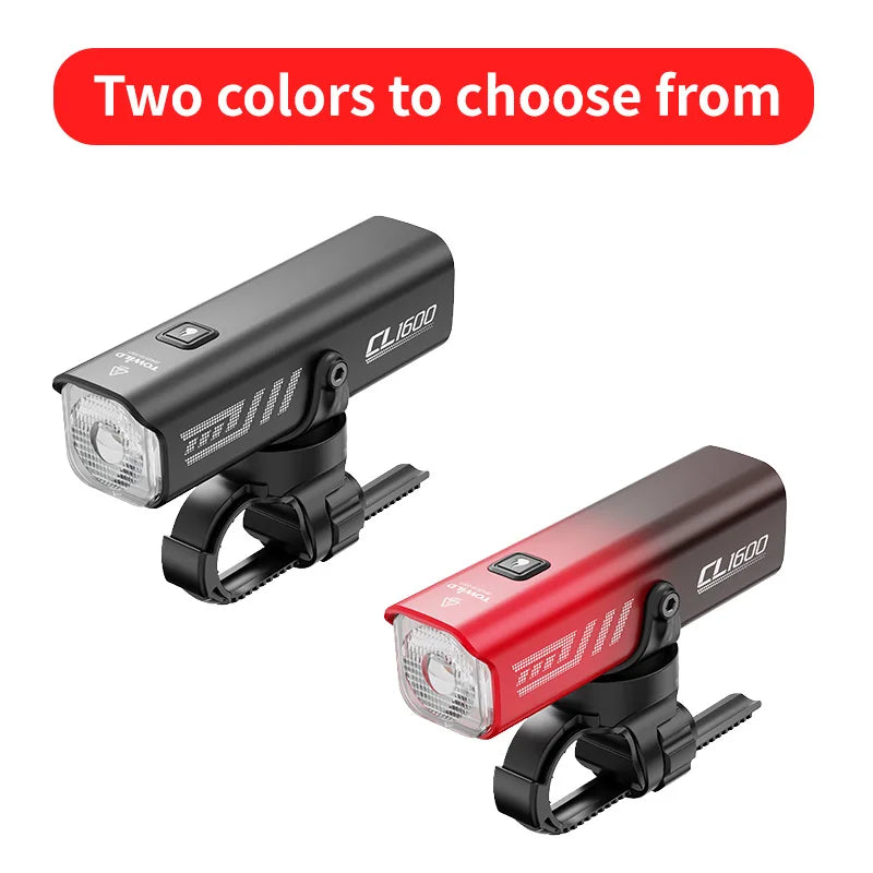 TOWILD CL1600LM Bicycle Light 5000mAh Bike Light IPX6 Flashlight Aluminum Front Lamp Type-C Charging MTB Road Cycling Headlights