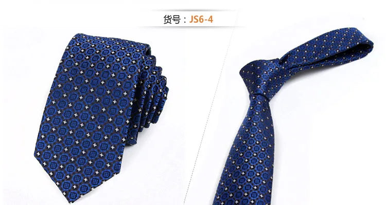 Fashion Ties for Men Accessories 6cm Fashion Business Wedding Classic Silk Tie Blue Black Red Men&