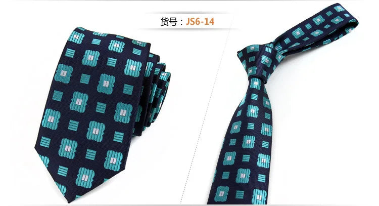 Fashion Ties for Men Accessories 6cm Fashion Business Wedding Classic Silk Tie Blue Black Red Men&