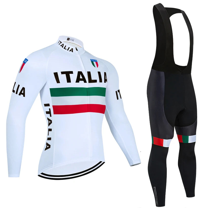 Winter 2027 ITALIA Cycling Jacket UAE Bike Jersey Pants Men Women Thermal Fleece Ropa Ciclismo Bicycle Maillot Pants Clothing