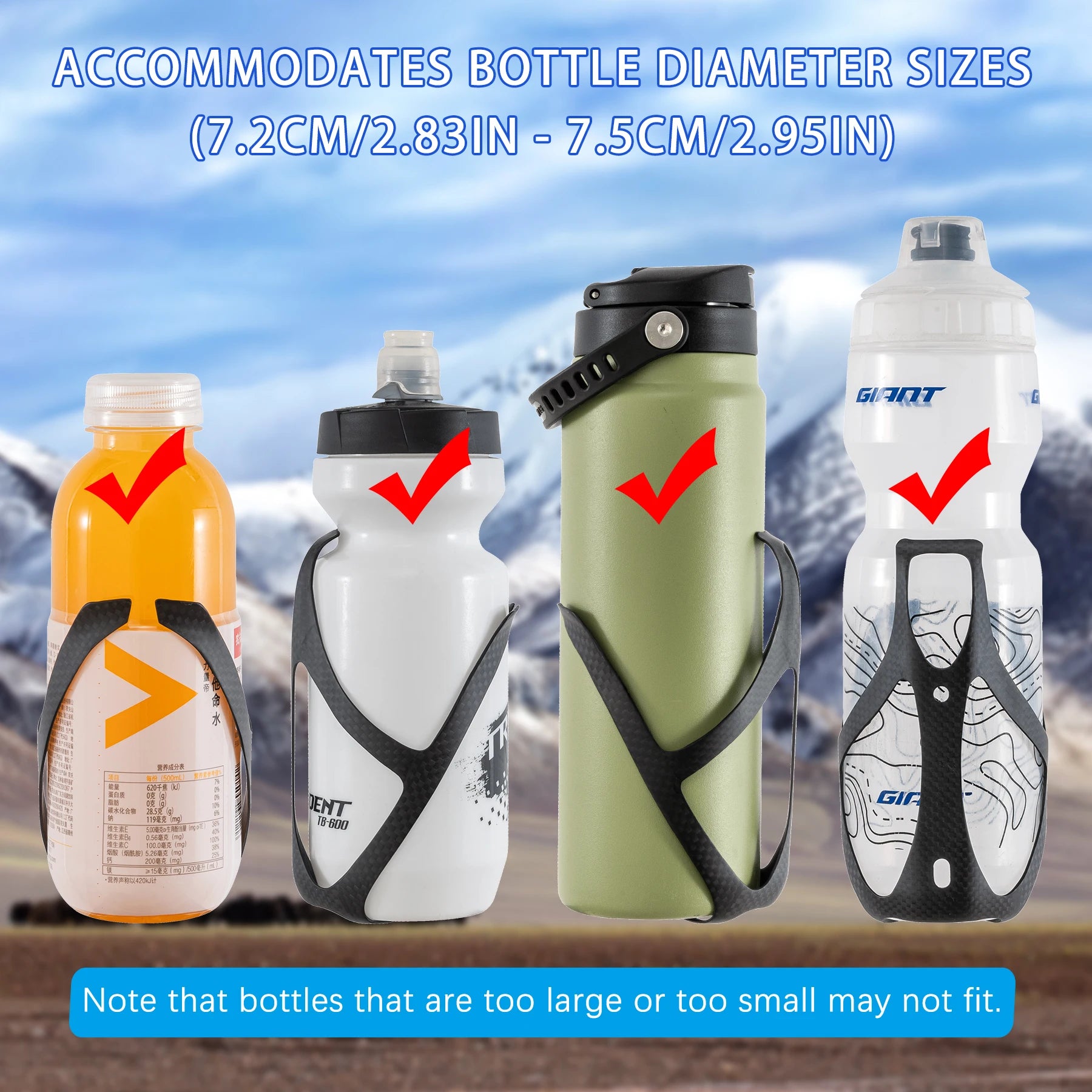 HUALONG No Logo 3K Carbon Fiber Bicycle Water Bottle Cage MTB Road Gravel Bike Water Bottle Holder Cages Matte Black, Weight (19