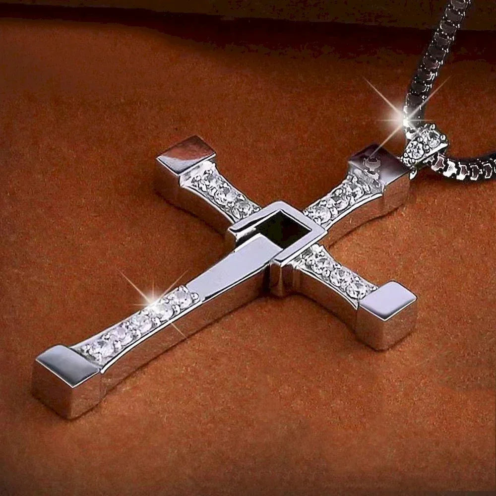 7.8*4.5cm Big Size Alloy Solid Cross Pendant Necklace 60cm Length Stainless Steel Chain Men Women Neck Jewelry Drop Shipping