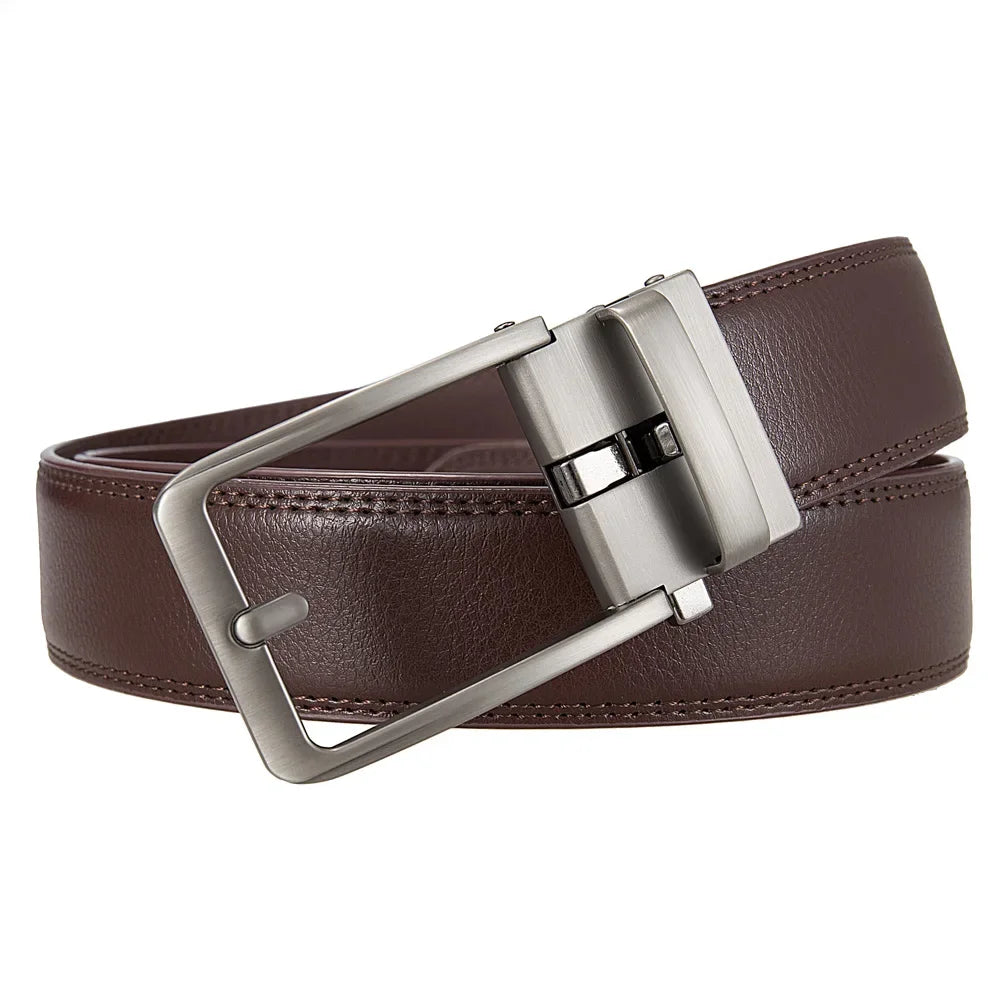 Click Belts for Men Luxury Brand Designer Fashion Automatic Buckle Genuine Leather Men&