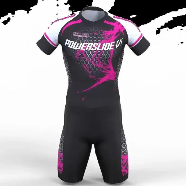 Powerslide Inline Racing Skin Suit 2023 Team Custom Racing Speed Inline Roller Skate Triathlon Sets Ciclismo Schaatsen Jumpsuit