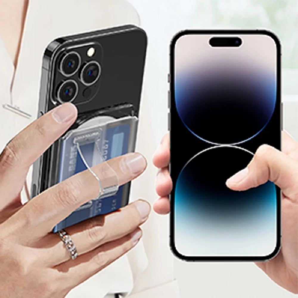 Magnetic Wallet,Compatible with MagSafe Wallet,3-Card Holder,Phone Card Holder For Secure-Grip Finger Loop