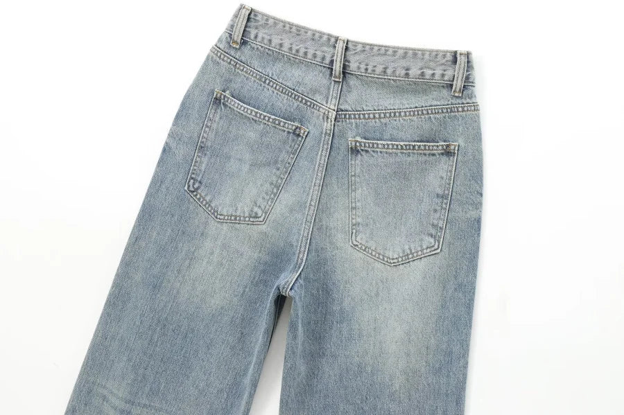ETJ Wide-leg high-waisted jeans women&