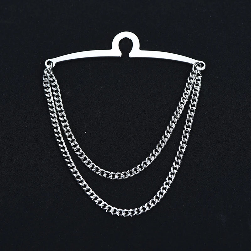 ICEYY Copper Tie Clip Tie Chain Hanger Tie Pins Men&