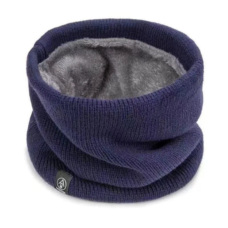 Warm Knitted Scarf Thickened Plush Windproof Winter Neck Gaiter Cold-proof Outdoor Sport Skiing Running Men Women Tube Scarf