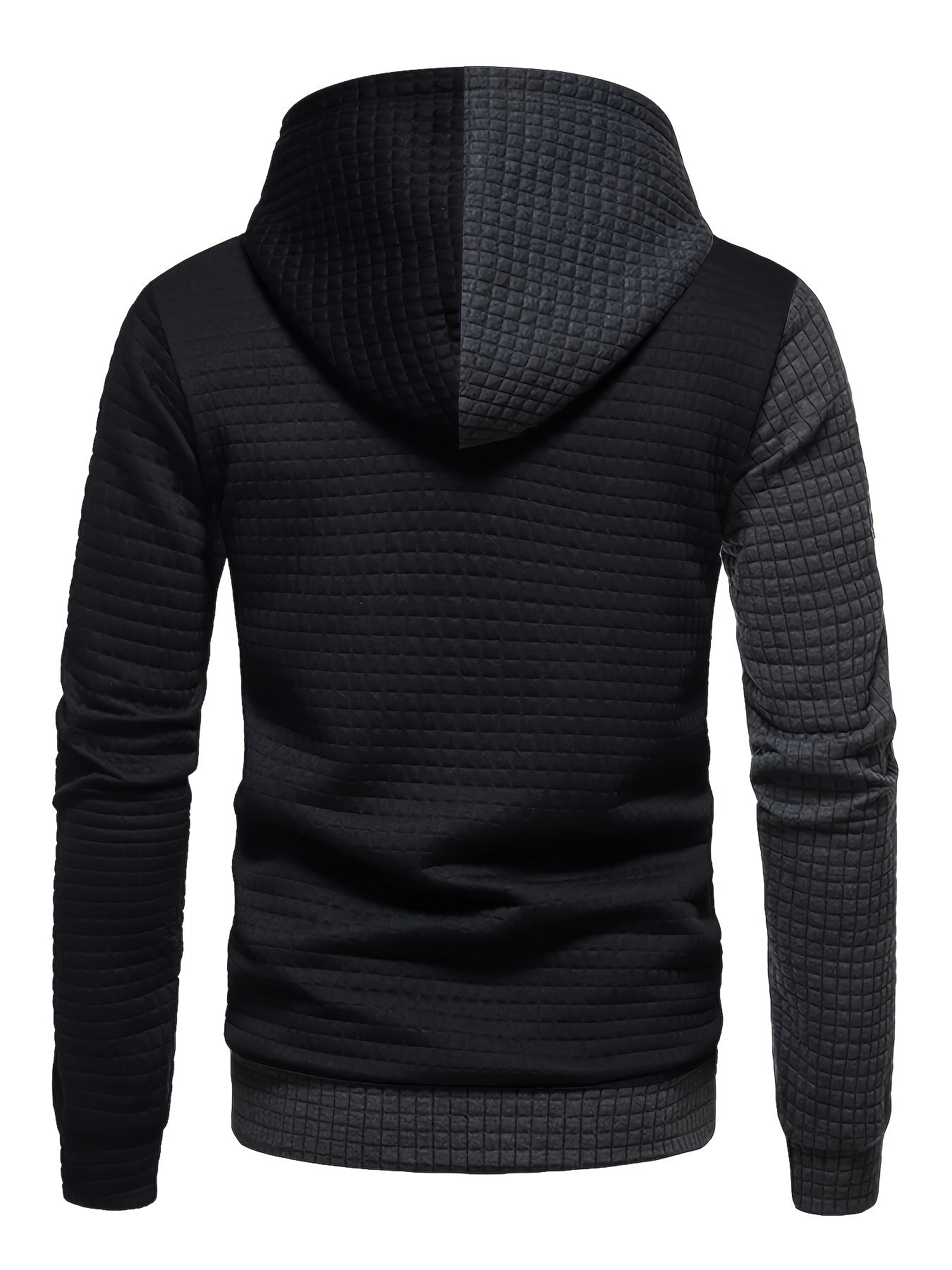 Trendy Mens Waffle Hoodie - Color Block Street Style with Hood &amp; Kangaroo Pocket - Cozy Winter/Fall Sweatshirt - Ideal Gift Idea