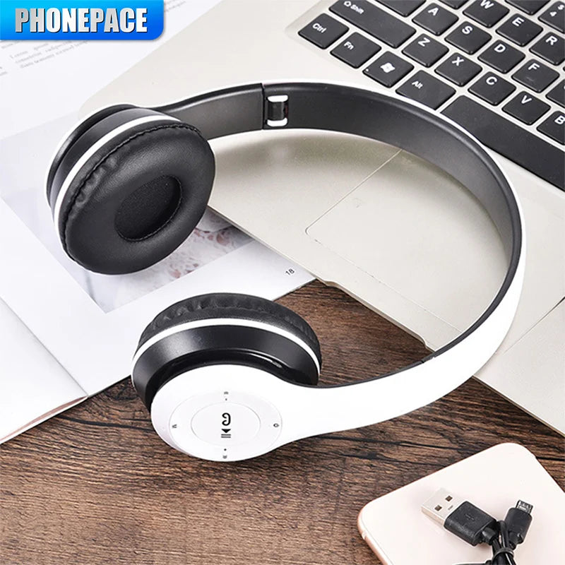 Bluetooth 50 Wireless Headphones Foldable HIFI Stereo Bass with Mic USB Adapter for iPhone Gaming