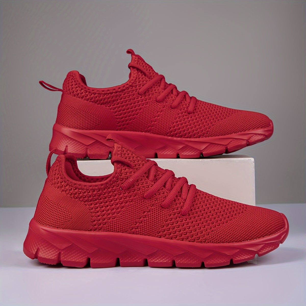 Mens Ultra-Lightweight Breathable Fabric Sneakers - Comfortable Lace-up Shoes with EVA Sole for Sports, Casual Wear - Ideal for Fall, Spring, Summer, Winter