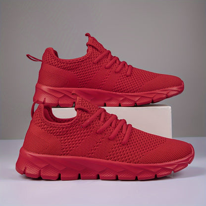 Mens Ultra-Lightweight Breathable Fabric Sneakers - Comfortable Lace-up Shoes with EVA Sole for Sports, Casual Wear - Ideal for Fall, Spring, Summer, Winter