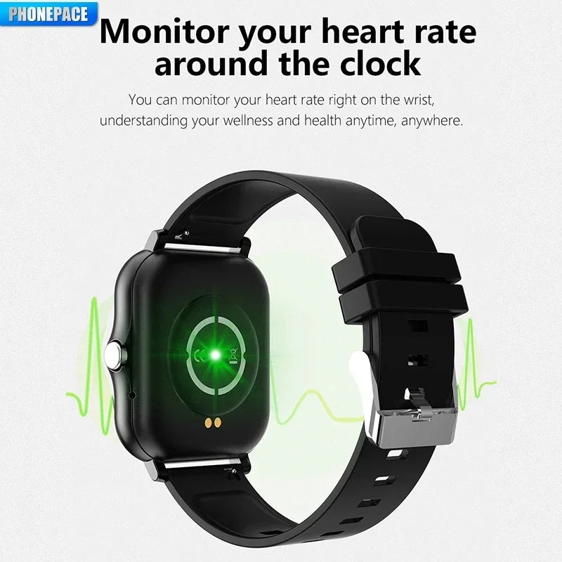 PHONEPACE  Smart Watch – Call Function Fitness And Heart Rate Tracker Weather Alarms for Outdoor Sports Activities