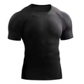 Fitness clothes men's outdoor sports quick drying short sleeved t-shirt training pro running stretch tight fitting clothes yoga