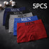 5 Pcs Men’s Boxer Briefs High Elastic Breathable Underwear Soft Cotton