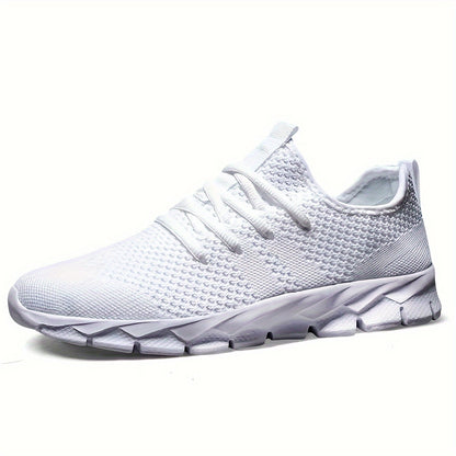 Mens Ultra-Lightweight Breathable Fabric Sneakers - Comfortable Lace-up Shoes with EVA Sole for Sports, Casual Wear - Ideal for Fall, Spring, Summer, Winter
