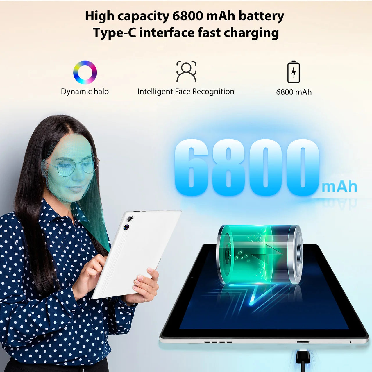 11 Inch Android 14 Tablet Octa-Core 14GB+64GB 1TB Expand 6800mAh Battery With Protective Case Stylus Keyboard Mouse Headphones
